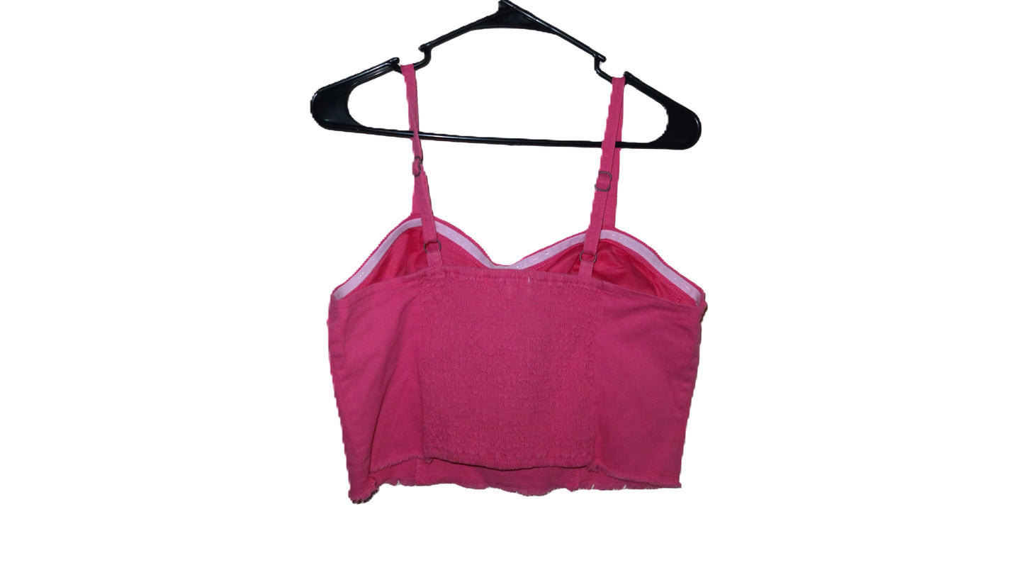 Stylish Pink Denim Crop top