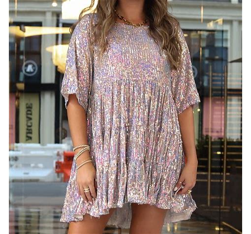 Sequin Baby Doll Dress