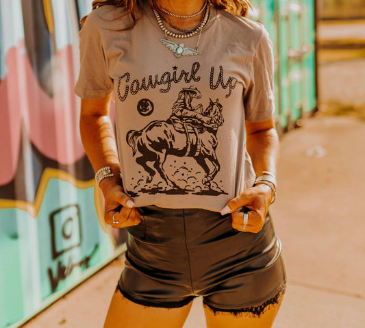 Cowgirl Up Western Horse Graphic Tee